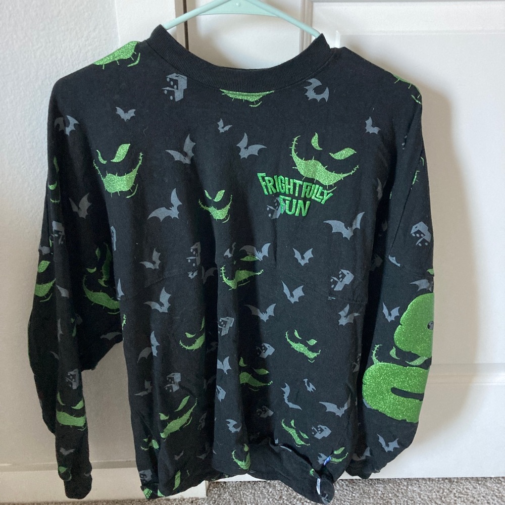 Disney Frightfully Fun Black and Green Women's Top